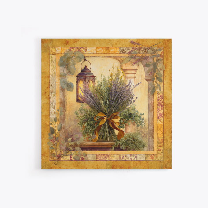 Farmhouse Kitchen Herbs Tied Framed Canvas Print, French Country Art, Digital Art Prints, Farmhouse Decor, Oil Painting, FCA-1x1-61
