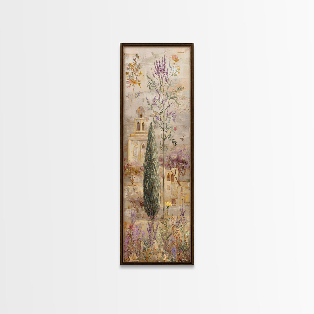 Country Lane Lined Canvas Print, French Country Art, Original Painting, Farmhouse Decor, Fine Art, Country, Coastal Wall Art, FCA-1x3-11