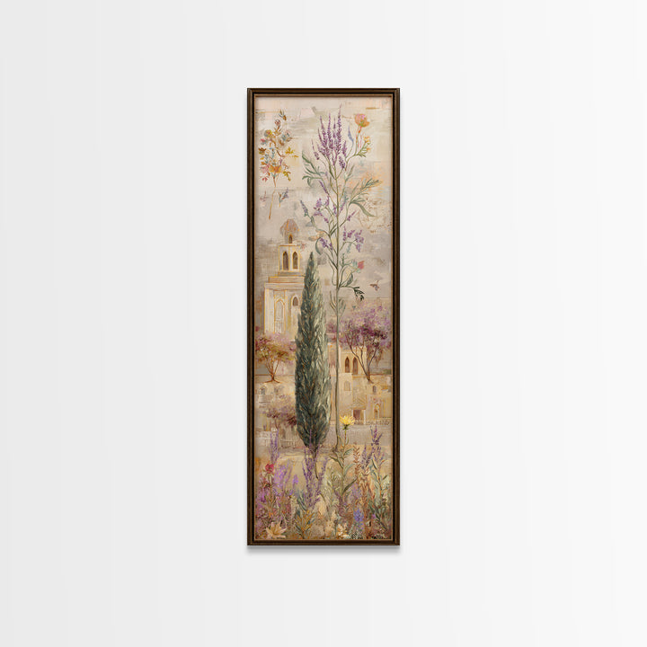 Country Lane Lined Canvas Print, French Country Art, Original Painting, Farmhouse Decor, Fine Art, Country, Coastal Wall Art, FCA-1x3-11