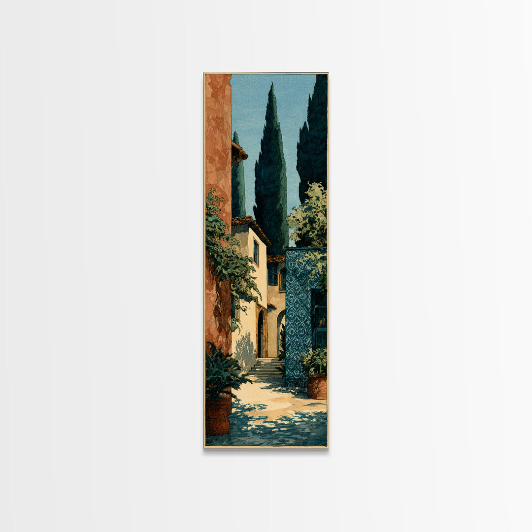 Country Lane Lined Canvas Print, French Country Art, Farmhouse Wall Art, Farmhouse Decor, Abstract Art, Country, Boho Decor, FCA-1x3-35
