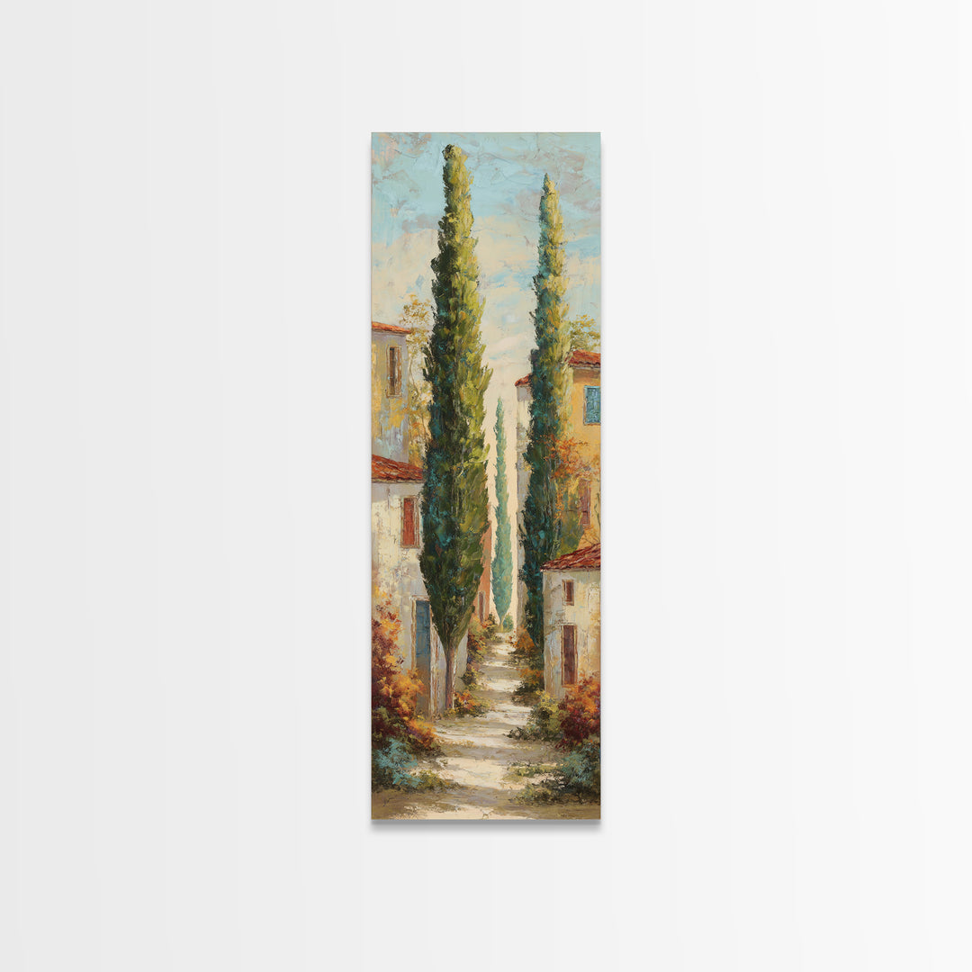 Country Lane Lined Canvas Print, French Country Art, Statement Artwork, Farmhouse Decor, Fine Art, Country, Digital Art, FCA-1x3-59