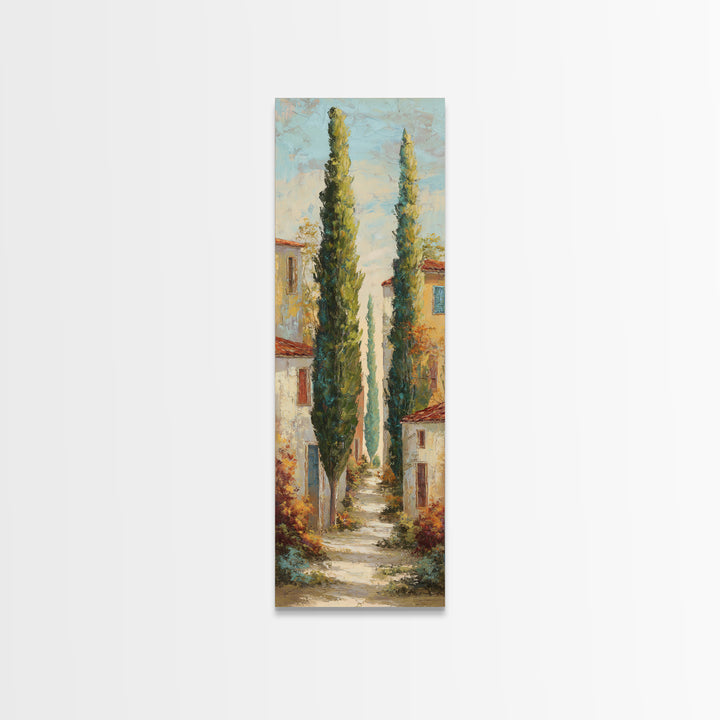 Country Lane Lined Canvas Print, French Country Art, Statement Artwork, Farmhouse Decor, Fine Art, Country, Digital Art, FCA-1x3-59