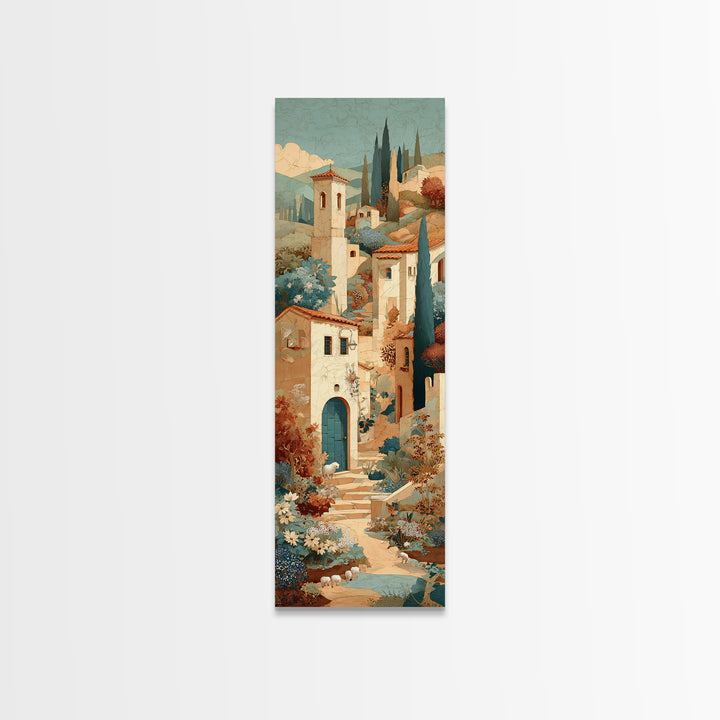 Pastoral Sheep in Rolling Countryside Canvas Print, French Country Art, Farmhouse Wall Art, Farmhouse Decor, Fine Art, Country, FCA-1x3-98
