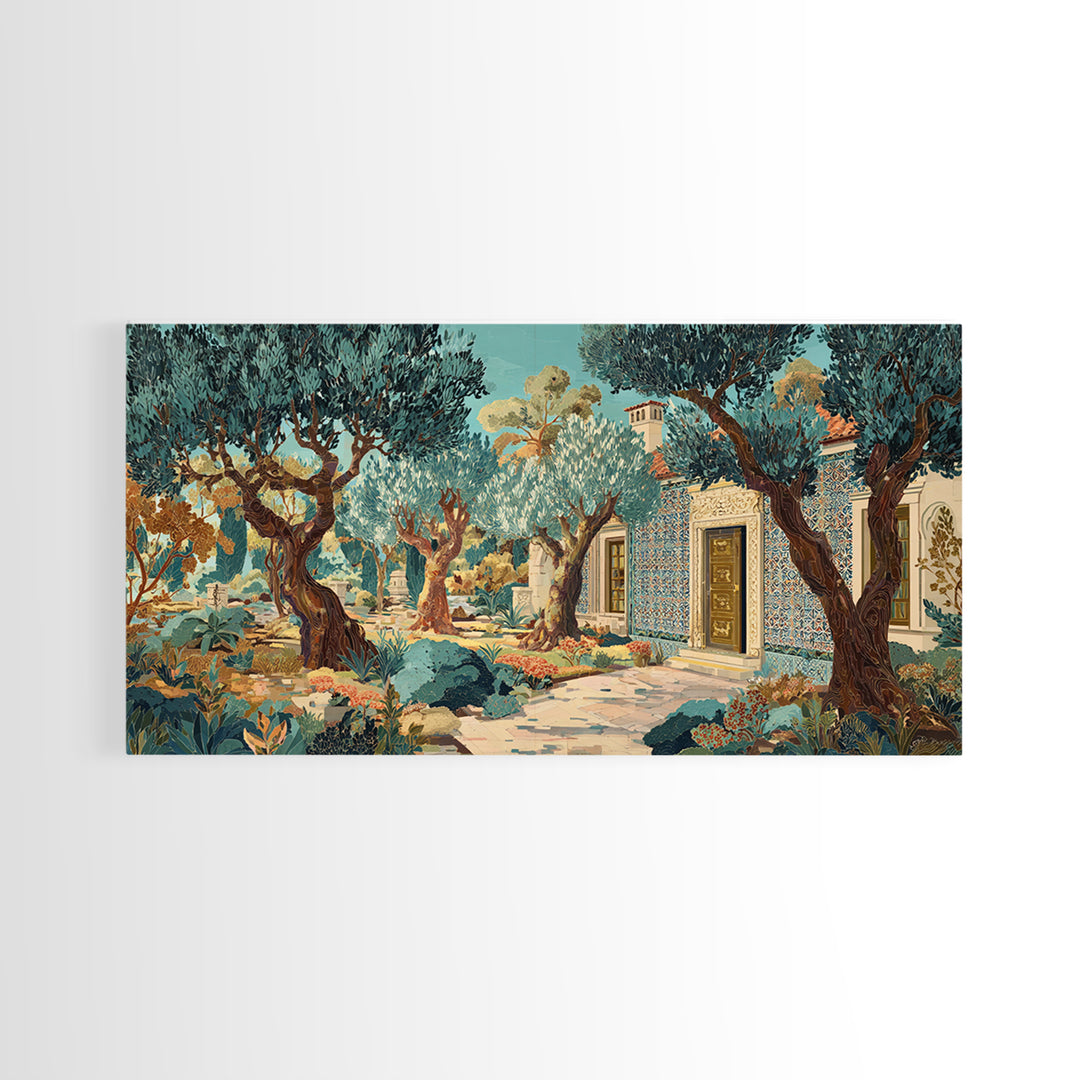 Sunlit Provence Olive Grove Framed Canvas Print, French Country Art, Neutral Decor, Farmhouse Decor, Fine Art, Country, FCA-2x1-1