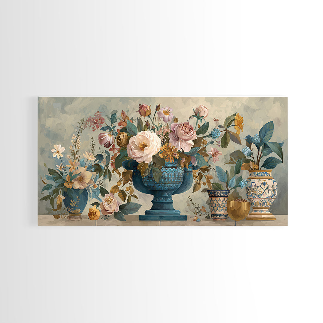 Ch Teau Garden Urn Canvas Print, French Country Art, Printable Art, Farmhouse Decor, Watercolor Art, Country, Eclectic Wall Art, FCA-2x1-63