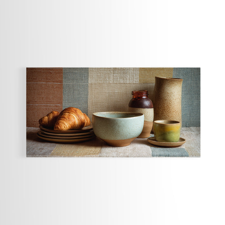 Caf Au Lait Bowl Canvas Print, French Country Art, Fine Art Print, Farmhouse Decor, Fine Art, Country, Digital Prints, FCA-2x1-78