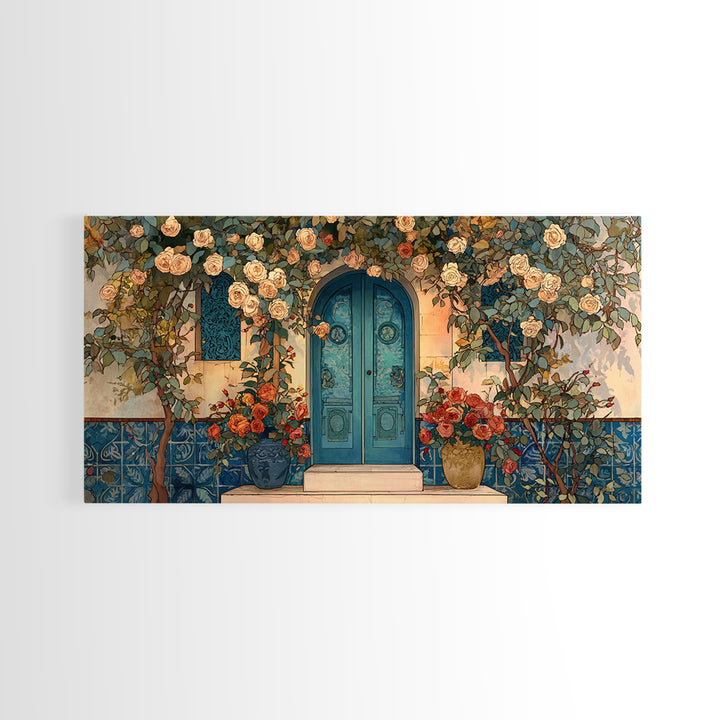 Rustic Door Covered Framed Canvas Print, French Country Art, Textured Painting, Farmhouse Decor, Country, Home Decor Gift, FCA-2x1-85