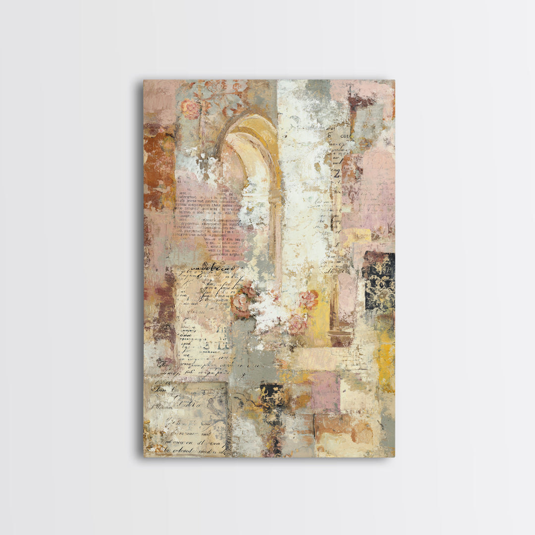 French Script Flourishes Without Readable Text Canvas Print, French Country Art, Landscape Wall Art, Farmhouse Decor, Country, FCA-2x3-2