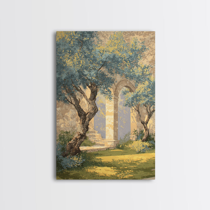 Sunlit Provence Olive Grove Framed Canvas Print, French Country Art, Neutral Decor, Farmhouse Decor, Fine Art, Country, FCA-2x3-37