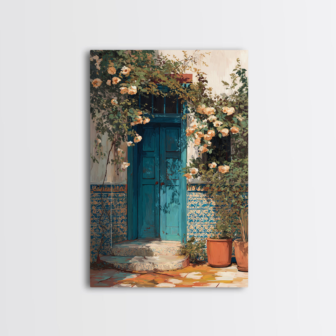 Rustic Door Covered Framed Canvas Print, French Country Art, Textured Painting, Farmhouse Decor, Country, Home Decor Gift, FCA-2x3-73
