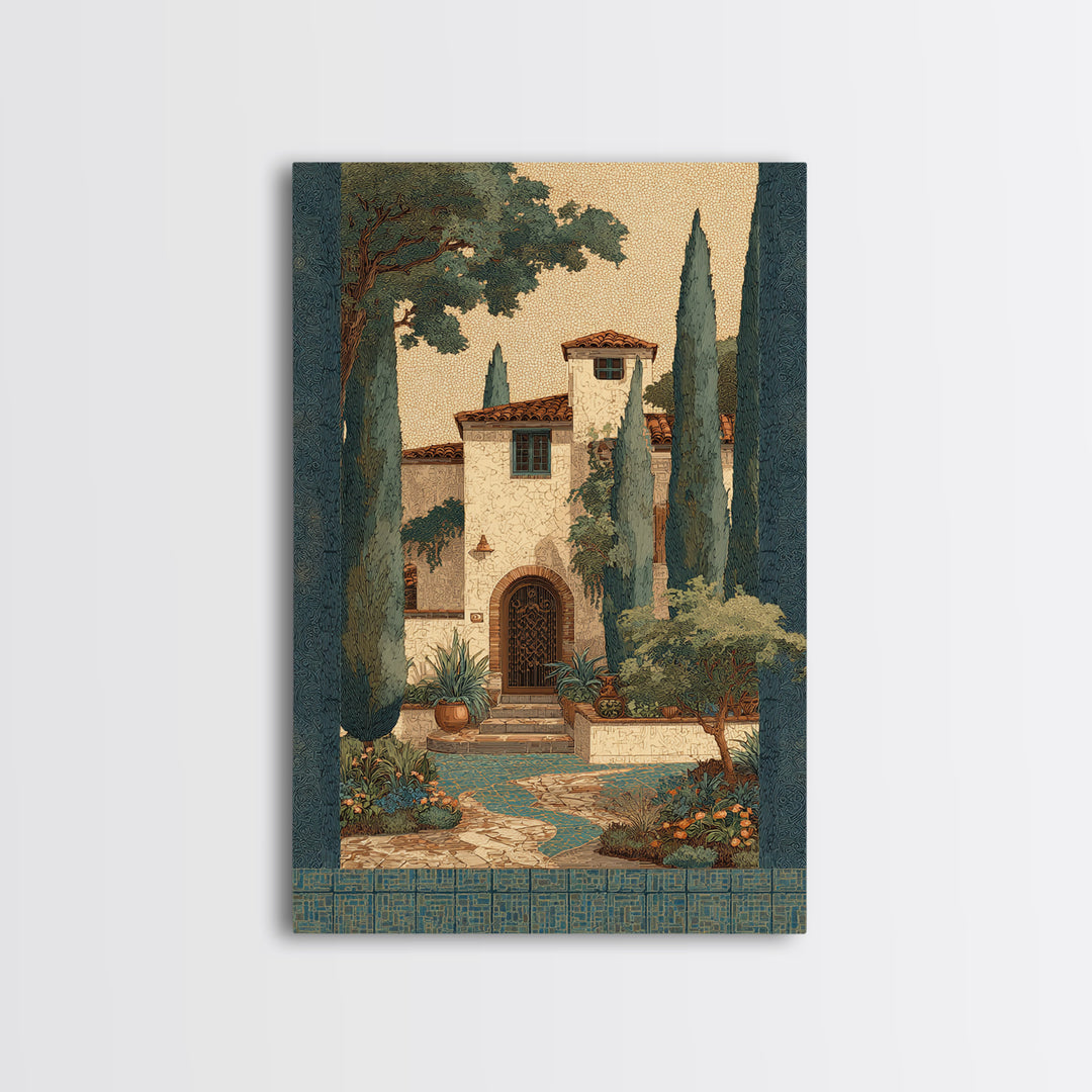 Country Lane Lined Canvas Print, French Country Art, Farmhouse Wall Art, Farmhouse Decor, Abstract Art, Country, Boho Decor, FCA-2x3-79