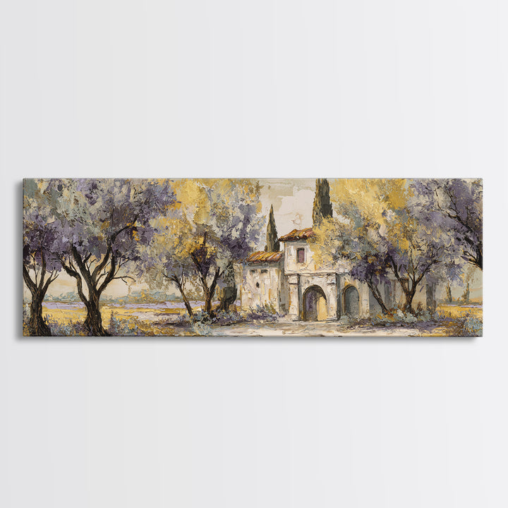 Sunlit Provence Olive Grove Canvas Print, French Country Art, Original Painting, Farmhouse Decor, Country, Coastal Wall Art, FCA-3x1-21
