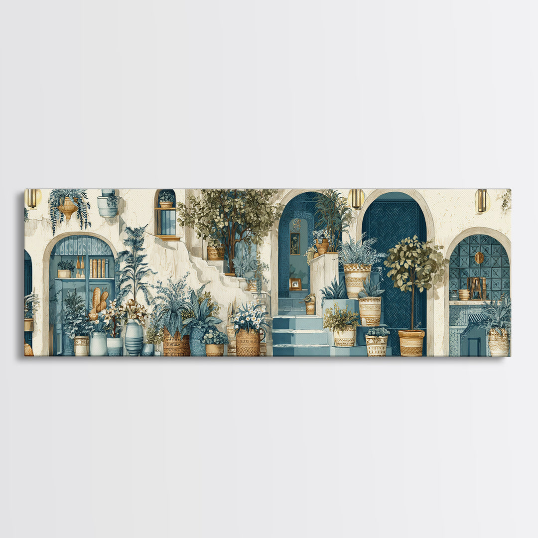 French Market Basket Canvas Print, French Country Art, Landscape Painting, Farmhouse Decor, Fine Art, Country, Neutral Decor, FCA-3x1-95