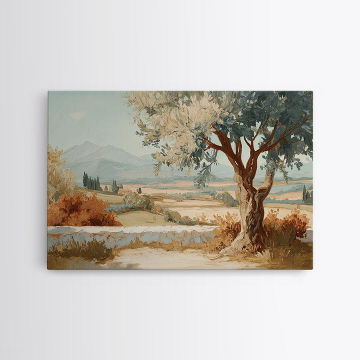 Olive Branch Wreath on Cream Ground Framed Canvas Print, French Country Art, Printable Wall Art, Farmhouse Decor, Country, FCA-3x2-50