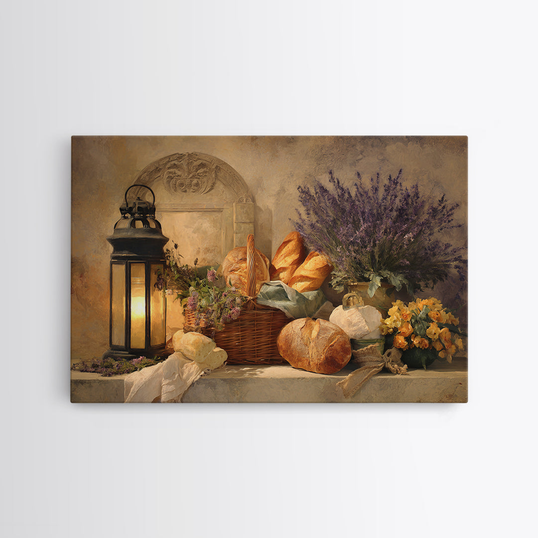 French Market Basket Framed Canvas Print, French Country Art, Farmhouse Wall Decor, Farmhouse Decor, Fine Art, Country, FCA-3x2-59