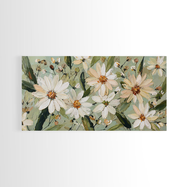 Wildflower Meadow in Loose Impressionist Paint Canvas Print, Floral Art, Mid Century Modern, Living Room Decor, Bloom, FLO-2x1-23