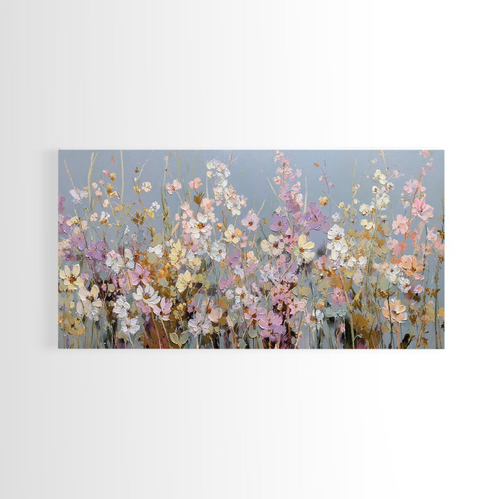 Wildflower Meadow in Loose Impressionist Paint Canvas Print, Floral Art, Modern Southern Floral Art, Living Room Decor, Bloom, FLO-2x1-71