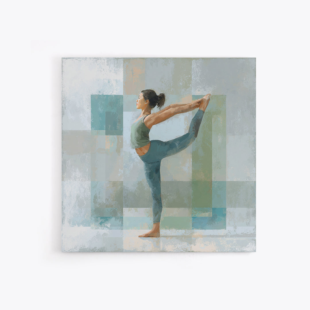 Female Athlete Stretching Framed Canvas Print, Fitness Studio Art, Aesthetic Room Decor, Gym Decor, Fine Art, Motion, FSA-1x1-27