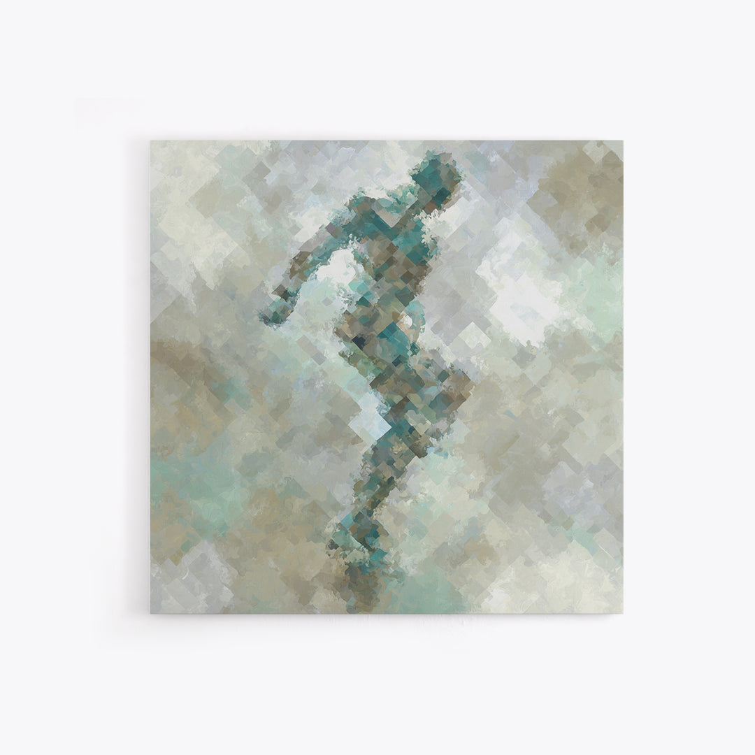 Abstract Human Figure Framed Canvas Print, Fitness Studio Art, Gym Poster, Gym Decor, Oil Painting, Motion, Modern Decor, FSA-1x1-74