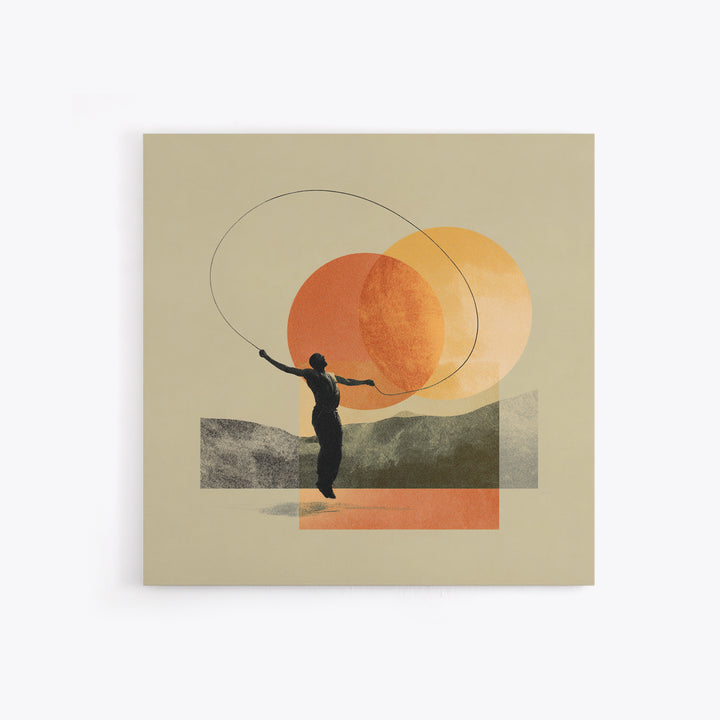 Jump Rope Movement Captured as Curved Lines Canvas Print, Fitness Studio Art, Pilates Poster, Gym Decor, Fine Art, Motion, FSA-1x1-82