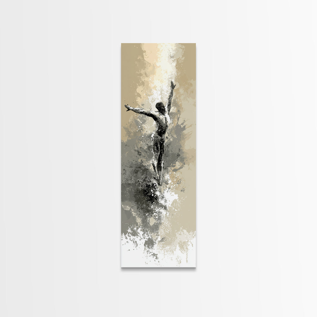 Sprinter Start Position Canvas Print, Fitness Studio Art, Yoga Wall Art, Gym Decor, Fine Art, Motion, Dance Studio Decor, FSA-1x3-26