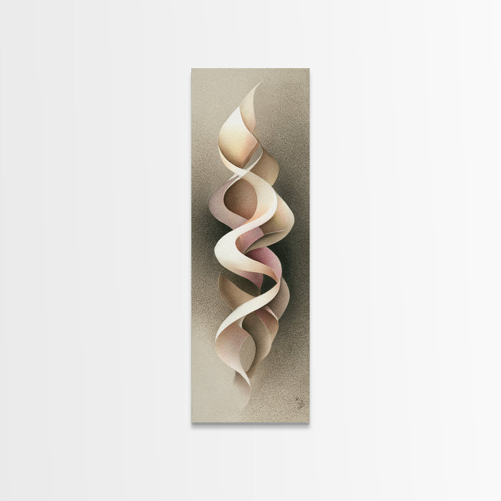 Gymnast Ribbon Forming a Spiral Composition Canvas Print, Fitness Studio Art, Pelvic Floor Art, Gym Decor, Fine Art, Motion, FSA-1x3-35