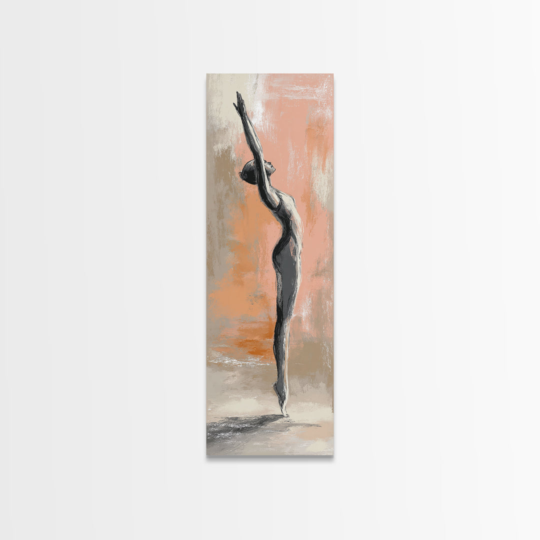 Yoga Warrior Pose Canvas Print, Fitness Studio Art, Minimalist Decor, Gym Decor, Fine Art, Motion, Modern Wall Decor, FSA-1x3-67