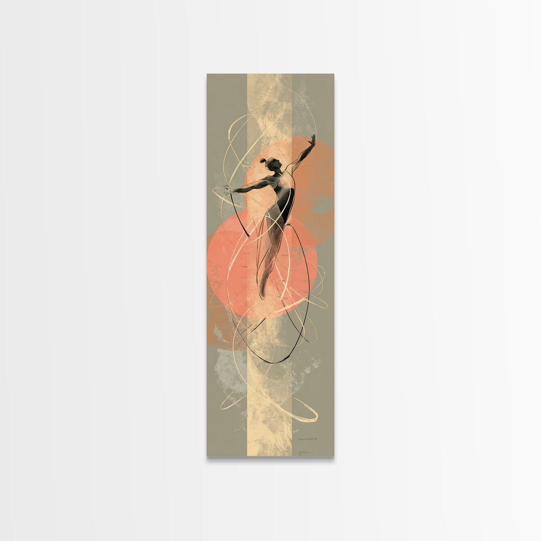 Jump Rope Movement Captured as Curved Lines Canvas Print, Fitness Studio Art, Minimalist Art Print, Gym Decor, Motion, FSA-1x3-70