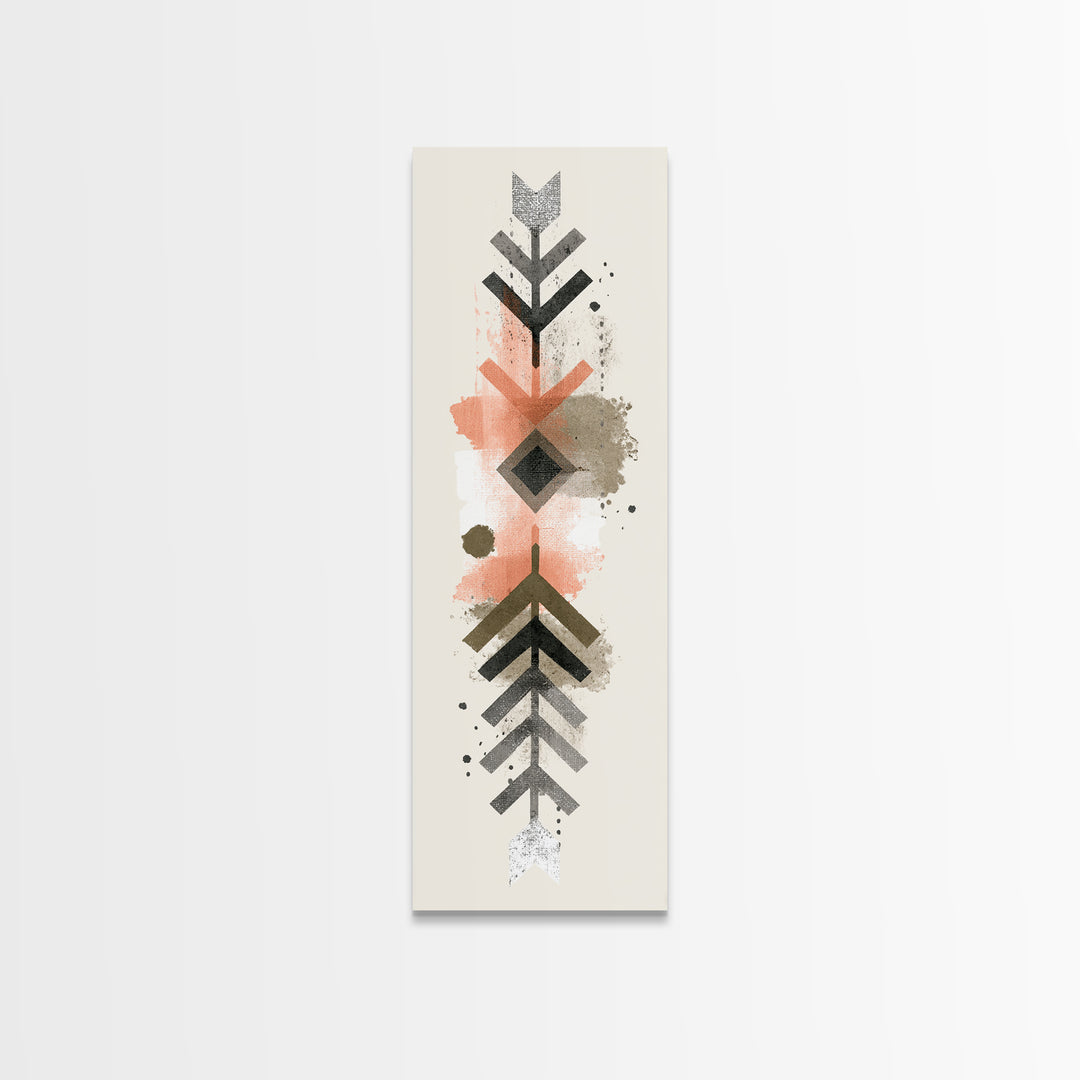 Minimal Motivational Symbol Using Arrows and Shapes Canvas Print, Fitness Studio Art, Fine Art Print, Gym Decor, Motion, FSA-1x3-73