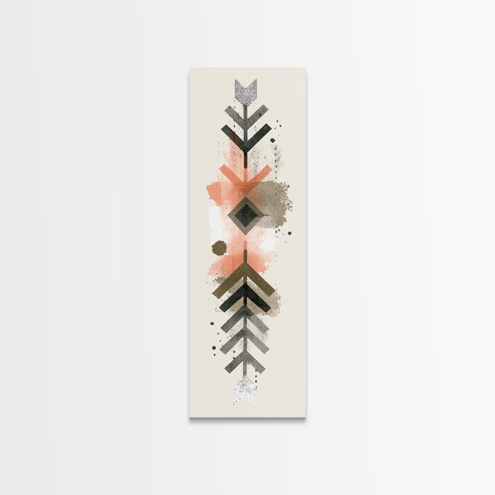 Minimal Motivational Symbol Using Arrows and Shapes Canvas Print, Fitness Studio Art, Fine Art Print, Gym Decor, Motion, FSA-1x3-73