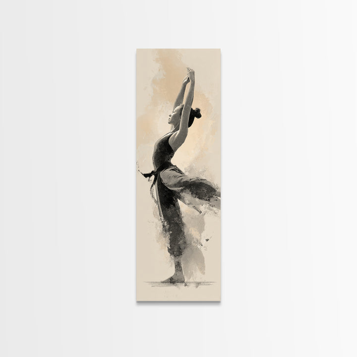 Martial Artist Pose Framed Canvas Print, Fitness Studio Art, Room Decor, Gym Decor, Fine Art, Motion, Motivational Poster, FSA-1x3-79