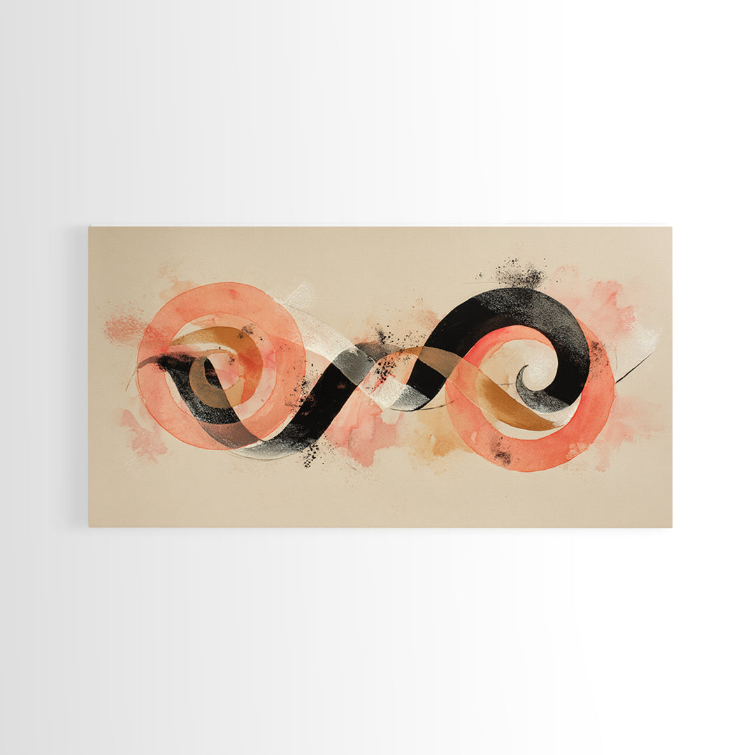 Gymnast Ribbon Forming a Spiral Composition Framed Canvas Print, Fitness Studio Art, Gym Poster, Gym Decor, Fine Art, Motion, FSA-2x1-19