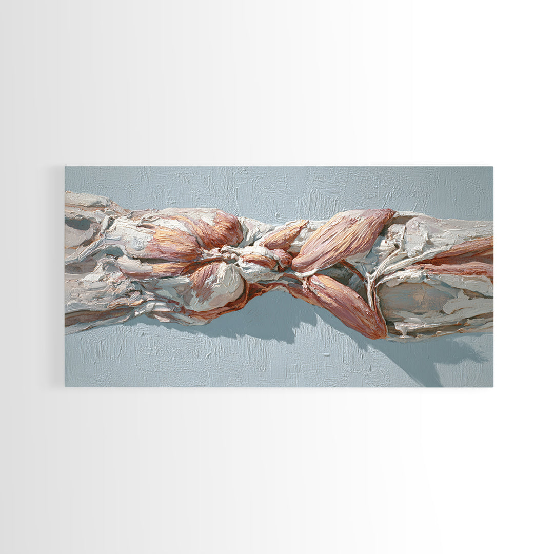 Anatomical Muscle Study Canvas Print, Fitness Studio Art, Art Print, Gym Decor, Oil Painting, Motion, Motivational Poster, FSA-2x1-53