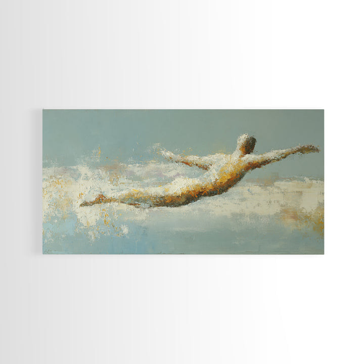 Abstract Human Figure Canvas Print, Fitness Studio Art, Luxury Decor, Gym Decor, Motion, Modern Wall Art, Motivational Poster, FSA-2x1-94