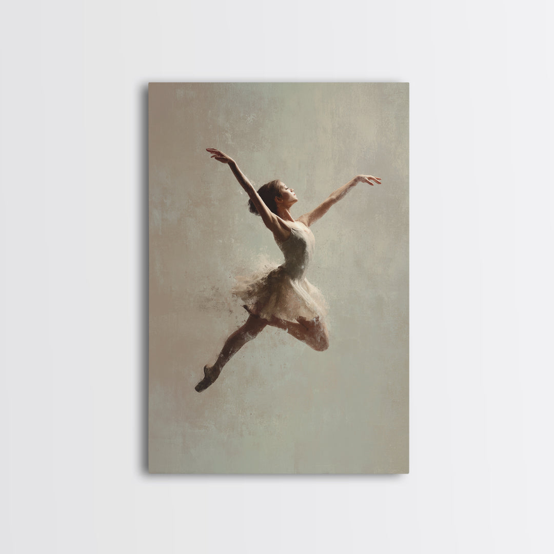 Dancer Leap with Painterly Energy Canvas Print, Fitness Studio Art, Home Gym Wall Art, Gym Decor, Fine Art, Motion, Art Print, FSA-2x3-67