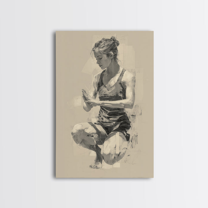 Sprinter Start Position Canvas Print, Fitness Studio Art, Statement Artwork, Gym Decor, Fine Art, Motion, Large Wall Art, FSA-2x3-70