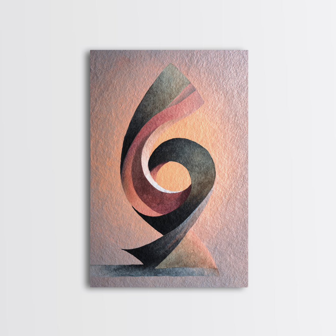 Gymnast Ribbon Forming a Spiral Composition Canvas Print, Fitness Studio Art, Pelvic Floor Art, Gym Decor, Fine Art, Motion, FSA-2x3-79