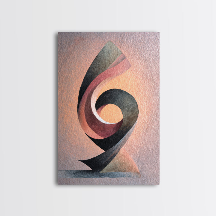 Gymnast Ribbon Forming a Spiral Composition Canvas Print, Fitness Studio Art, Pelvic Floor Art, Gym Decor, Fine Art, Motion, FSA-2x3-79
