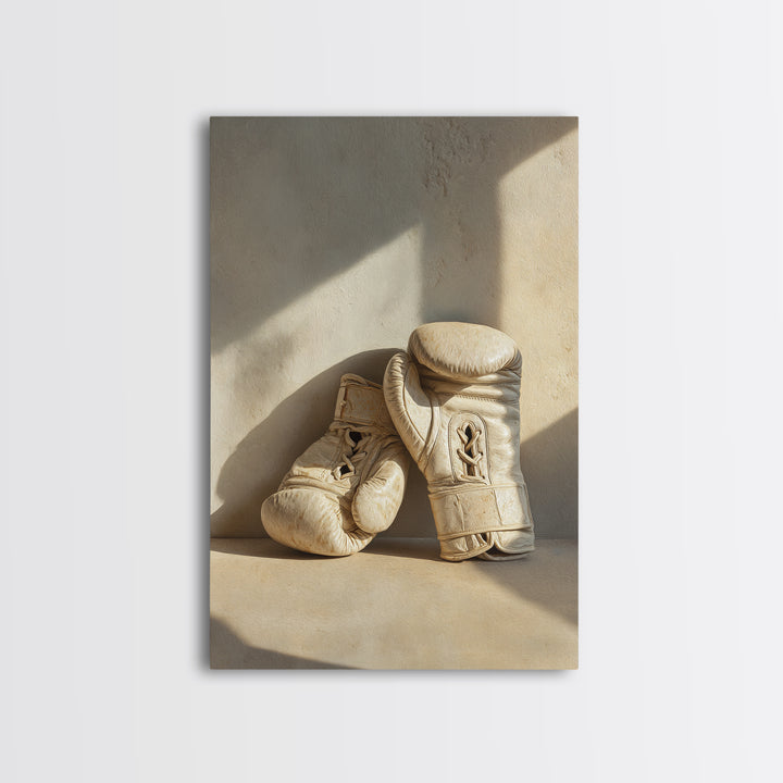 Boxing Gloves Still Life Framed Canvas Print, Fitness Studio Art, Contemporary Art, Gym Decor, Motion, Aesthetic Room Decor, FSA-2x3-85