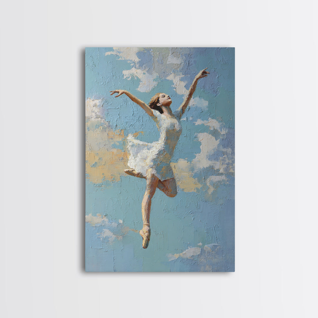 Dancer Leap with Painterly Energy Canvas Print, Fitness Studio Art, Luxury Decor, Gym Decor, Fine Art, Motion, Modern Wall Art, FSA-2x3-91