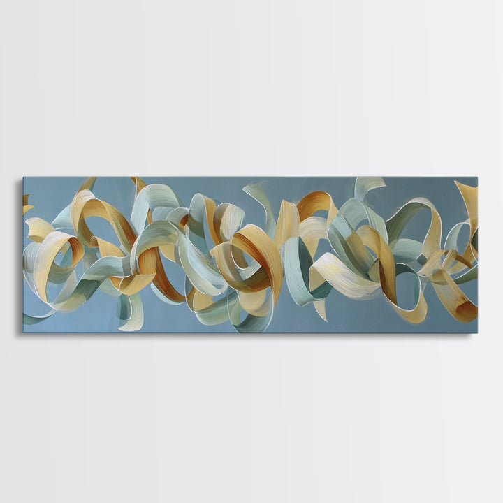 Gymnast Ribbon Forming a Spiral Composition Framed Canvas Print, Fitness Studio Art, Gym Poster, Gym Decor, Fine Art, Motion, FSA-3x1-15