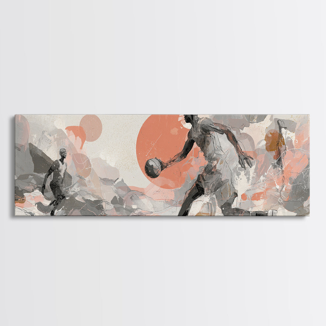 Basketball Player in Explosive Motion Canvas Print, Fitness Studio Art, Minimalist Decor, Gym Decor, Fine Art, Motion, FSA-3x1-38