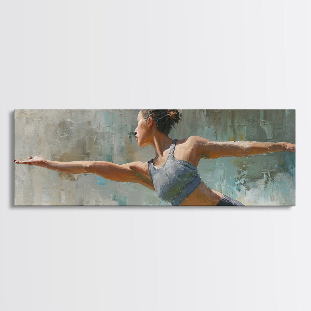 Female Athlete Stretching Canvas Print, Fitness Studio Art, Art Print, Gym Decor, Fine Art, Motion, Motivational Poster, FSA-3x1-43