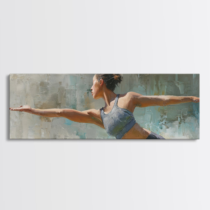 Female Athlete Stretching Canvas Print, Fitness Studio Art, Art Print, Gym Decor, Fine Art, Motion, Motivational Poster, FSA-3x1-43