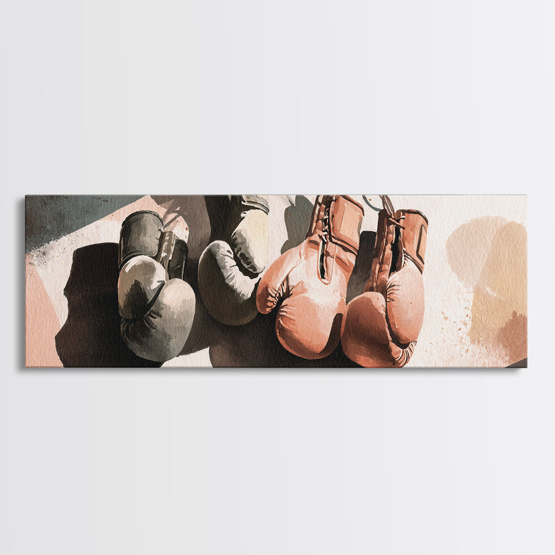 Boxing Gloves Still Life Canvas Print, Fitness Studio Art, Printable Art, Gym Decor, Fine Art, Motion, Home Gym Sign, FSA-3x1-45