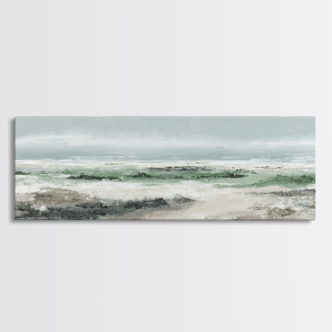 Tropical Trail Hike Landscape for Wellness Mood Canvas Print, Fitness Studio Art, Digital Art Print, Gym Decor, Motion, FSA-3x1-61
