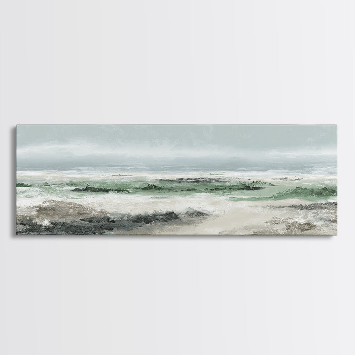 Tropical Trail Hike Landscape for Wellness Mood Canvas Print, Fitness Studio Art, Digital Art Print, Gym Decor, Motion, FSA-3x1-61