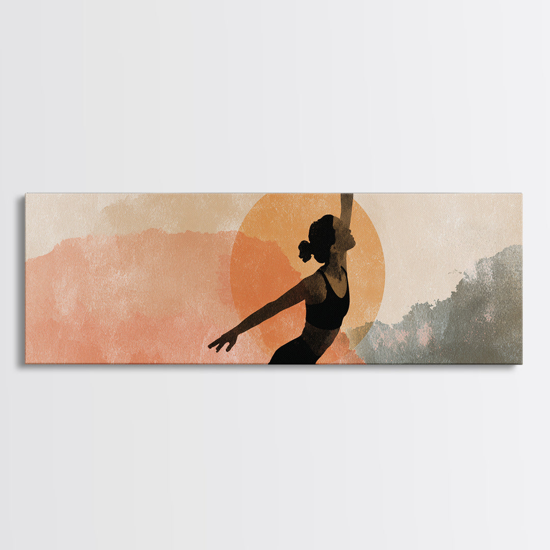 Female Athlete Stretching Framed Canvas Print, Fitness Studio Art, Wall Art, Gym Decor, Abstract Art, Motion, Motivation Poster, FSA-3x1-67