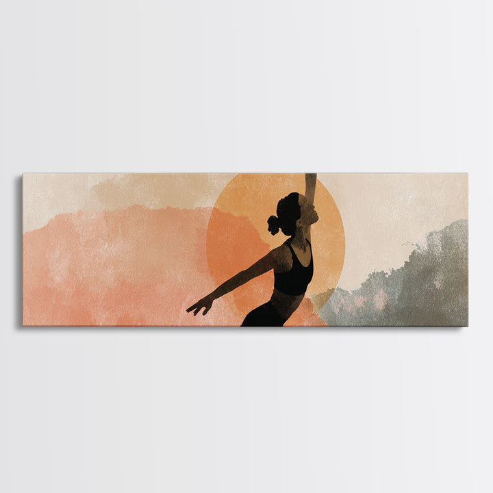 Female Athlete Stretching Framed Canvas Print, Fitness Studio Art, Wall Art, Gym Decor, Abstract Art, Motion, Motivation Poster, FSA-3x1-67
