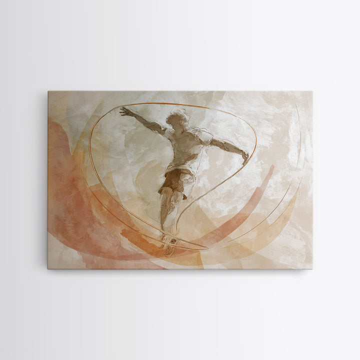Jump Rope Movement Captured as Curved Lines Framed Canvas Print, Fitness Studio Art, Room Decor, Gym Decor, Fine Art, Motion, FSA-3x2-14